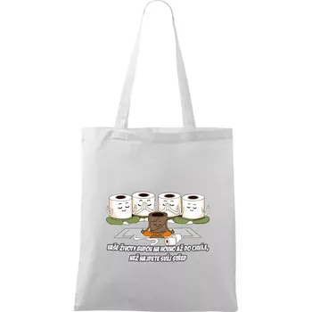 Nákupní taška Vaše životy budou na hovno jóga - Taška bavlněná - 42 x 38 cm ( Bílá )