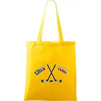Czech team - hokejky a puk - Taška bavlněná - 42 x 38 cm ( Žlutá )