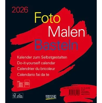 Foto-Malen-Basteln Bastelkalender schwarz 2026 - Korsch Verlag