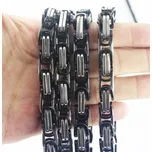 Ewena Řetízek královský vzor z chirurgické oceli 316L černo stříbrný průměr, šířka mm: 10.5 + dárkové balení