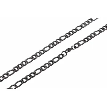 Řetízek Ewena Řetízek ocelový figaro Black + dárkové balení