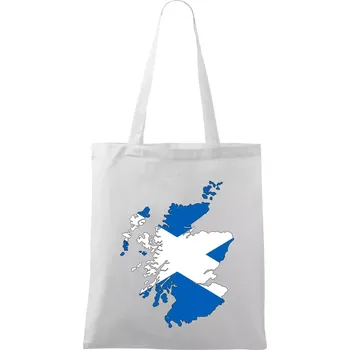 Skotsko mapa - Taška bavlněná - 42 x 38 cm ( Bílá )