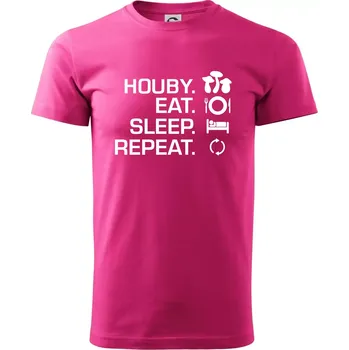 Pánská móda Houby Eat Sleep Repeat - Klasické pánské triko vyšší gramáže - 2XL ( Purpurová )