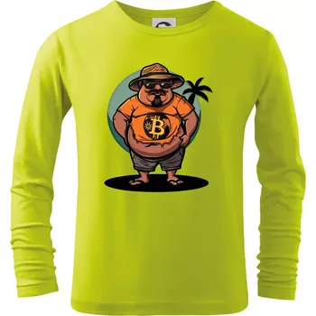Chlapecké tričko Hodler v důchodu - Triko dětské Long Sleeve - 158 cm/12 let ( Limetková )