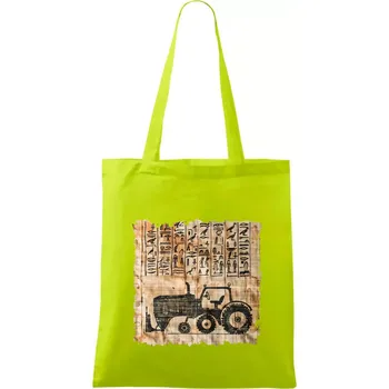 Egyptské hieroglyfy traktor - Taška bavlněná - 42 x 38 cm ( Limetková )