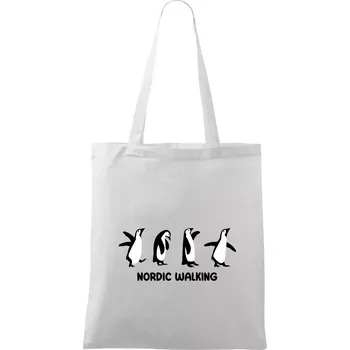 Nordic walking tučňáci - kreslení - Taška bavlněná - 42 x 38 cm ( Bílá )