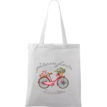Nákupní taška Pěknou jízdu životem 25 - Taška bavlněná - 42 x 38 cm ( Bílá )