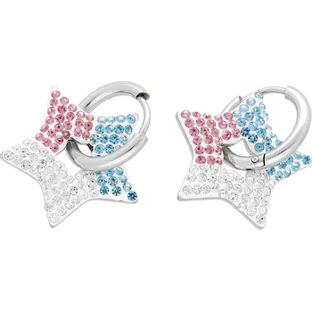Náušnice Ewena Náušnice barevné hvězdičky z chirurgické oceli se zirkony