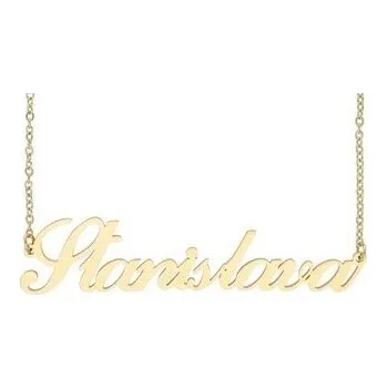 Přívěsek Ewena Řetízek z oceli se jménem Stanislava zlatá ocel