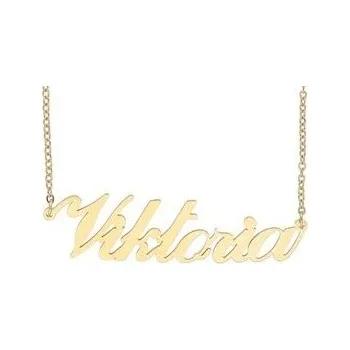 Přívěsek Ewena Řetízek z oceli se jménem Viktória zlatá ocel