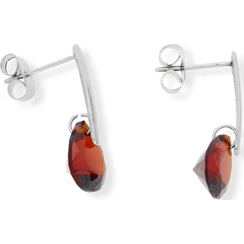 Náušnice Ewena Ocelové náušnice s kamínkem Barva: Červená