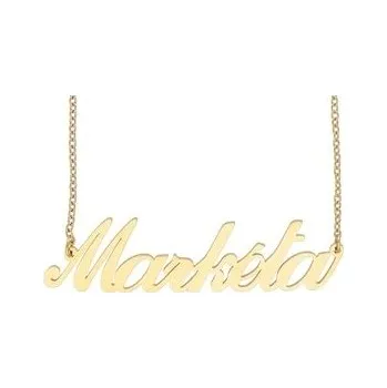 Přívěsek Ewena Řetízek z oceli se jménem Markéta zlatá ocel