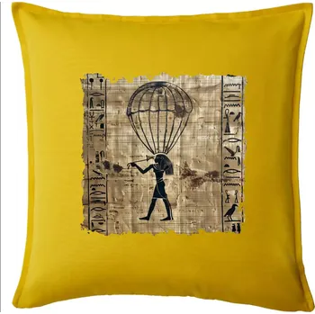 Polštář Egyptské hieroglyfy parašutista - Polštář 50x50 - 50x50 - Pouze potah ( Žlutá )