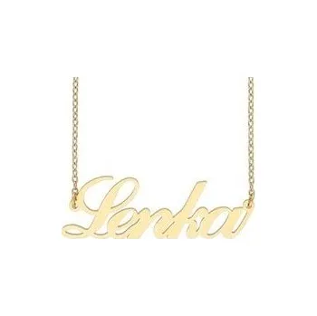 Přívěsek Ewena Řetízek z oceli se jménem Lenka zlatá ocel