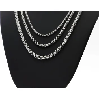 Řetízek Ewena Řetízek 50 cm z chirurgické oceli kostičkový průměr, šířka mm: 4,5 + dárkové balení