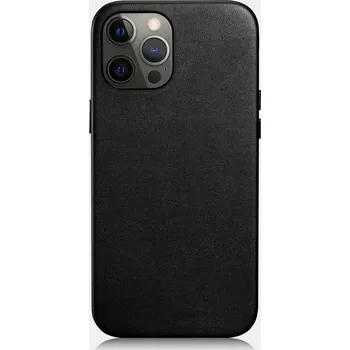 Pouzdro na mobilní telefon iCarer Kožený kryt na iPhone 12 Pro MAX - iCarer, Real Leather with MagSafe Black