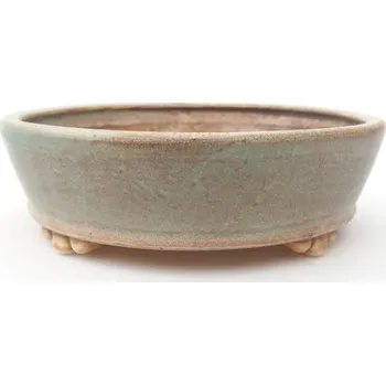 Květináč Keramická bonsai miska 13,5 x 13,5 x 4 cm zelená