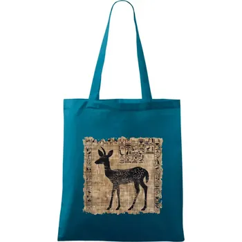 Egyptské hieroglyfy srnka - Taška bavlněná - 42 x 38 cm ( Petrolejová )
