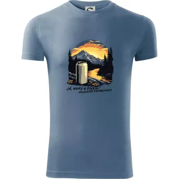 Já hory a pivko nejlepší kombinace - Viper FIT - Pánské zůžené tričko - XL ( Denim )