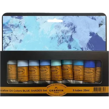 Olejová barva Charvin Paris Olejové barvy Extra Fine 9 ks Modré odstíny sada