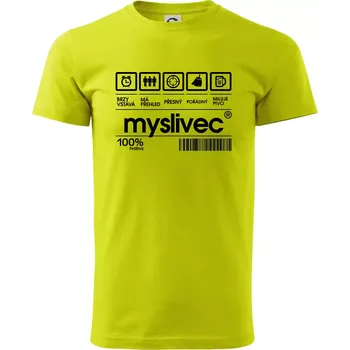 Čárový kód myslivec - Klasické pánské triko vyšší gramáže - L ( Limetková )