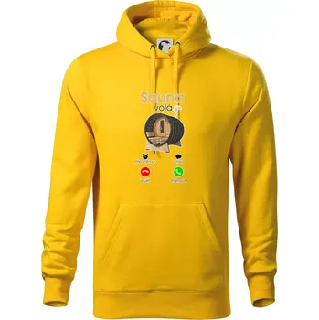 Pánská mikina Sauna volá - Mikina pánská Cape s kapucí - S ( Žlutá )