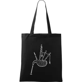 Nákupní taška Skotské dudy - Taška bavlněná - 42 x 38 cm ( Černá )
