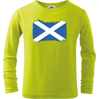 Dětská móda Skotská vlajka - Triko dětské Long Sleeve - 122 cm/6 let ( Limetková )