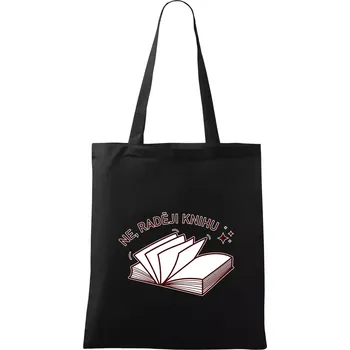 Nákupní taška Ne, raději knihu - Taška bavlněná - 42 x 38 cm ( Černá )