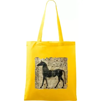 Egyptské hieroglyfy kůň - Taška bavlněná - 42 x 38 cm ( Žlutá )
