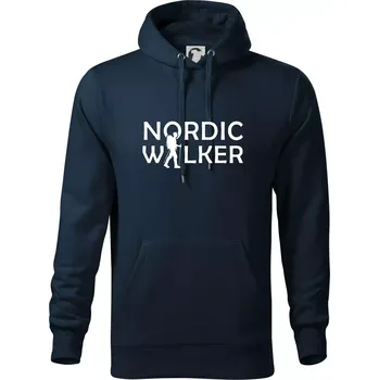 Pánská mikina Nordic walker - muž - Mikina pánská Cape s kapucí - 5XL ( Námořní modrá (velmi tmavá - téměř černá) )
