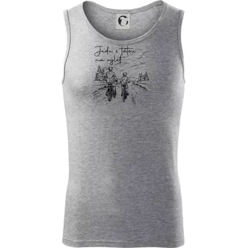 Cyklistika - Jedu s tátou na výlet - Táta a syn - Tílko pánské Core - M ( Tmavě šedý melír )