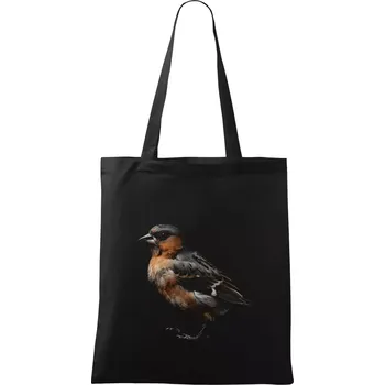 Nákupní taška Pěnkava obecná černá fotka - Taška bavlněná - 42 x 38 cm ( Černá )