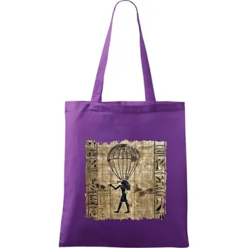 Egyptské hieroglyfy parašutista - Taška bavlněná - 42 x 38 cm ( Fialová )