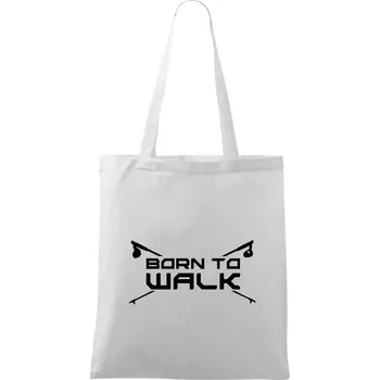 Born to walk - Taška bavlněná - 42 x 38 cm ( Bílá )