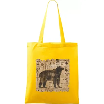 Egyptské hieroglyfy medvěd - Taška bavlněná - 42 x 38 cm ( Žlutá )