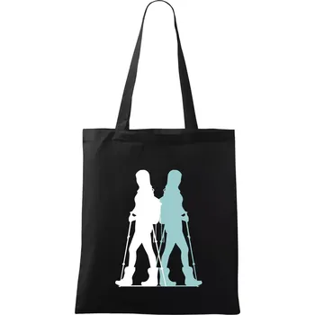 Nordic walking figury - žena - Taška bavlněná - 42 x 38 cm ( Černá )