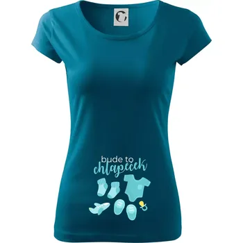 Dámské oblečení Bude to chlapeček - Dámské triko Pure - XL ( Petrolejová )