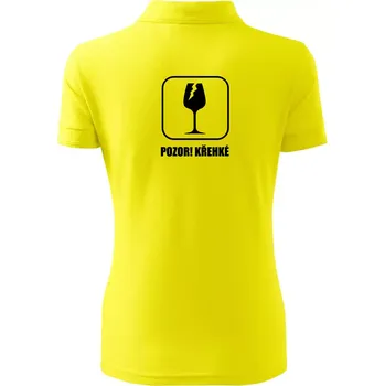 Pozor křehké! Vinaři - Polokošile dámská Pique Polo - XS ( Citrónová )