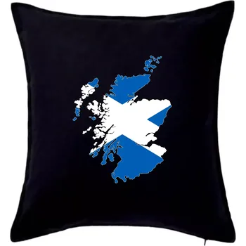 Polštář Skotsko mapa - Polštář 50x50 - 50x50 - Pouze potah ( Černá )
