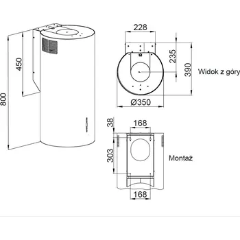 Digestoř MAAN Elba2 W835 černá stříška