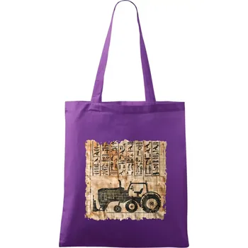 Nákupní taška Egyptské hieroglyfy traktor - Taška bavlněná - 42 x 38 cm ( Fialová )