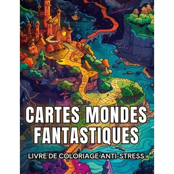 Cizojazyčná kniha CARTES MONDES FANTASTIQUES: LIVRE DE COLORIAGE ANTI STRESS – BOOK COLOR FANTASY (FR)