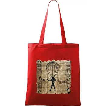 Egyptské hieroglyfy parašutista - Taška bavlněná - 42 x 38 cm ( Červená )