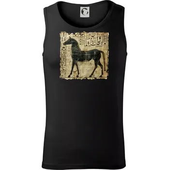 Egyptské hieroglyfy kůň - Tílko pánské Core - XL ( Černá )