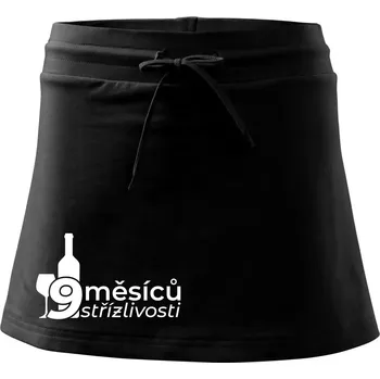 Dámská sukně 9 měsíců střízlivosti - Sportovní sukně - two in one - XL ( Černá )