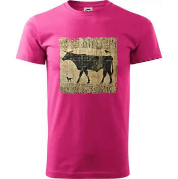 Egyptské hieroglyfy kráva - Klasické pánské triko vyšší gramáže - XS ( Purpurová )
