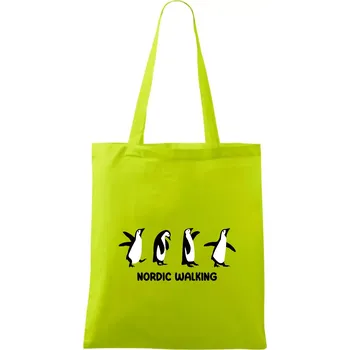 Nordic walking tučňáci - kreslení - Taška bavlněná - 42 x 38 cm ( Limetková )