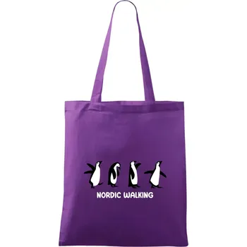 Nordic walking tučňáci - kreslení - Taška bavlněná - 42 x 38 cm ( Fialová )
