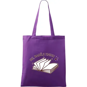 Nákupní taška Ne, raději knihu - Taška bavlněná - 42 x 38 cm ( Fialová )